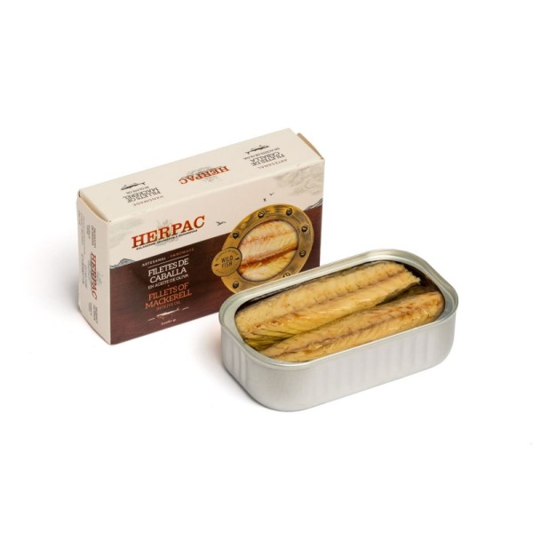 Filetes de Caballa en Aceite de Oliva 125 grs Herpac